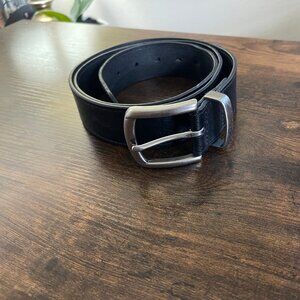 Goodfellow & Co Men’s Black Belt Non-Leather Size 38 Brushed Silver Buckle
